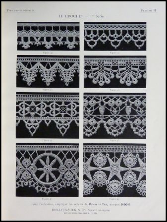 Le crochet 1ère série Thérèse de Dillmont bibliothèque D.M.C. planches broderie crochet tricot dentelles macramé aiguilles Le crochet 1ère série Thérèse de Dillmont bibliothèque D.M.C. planches broderie crochet tricot dentelles macramé aiguilles