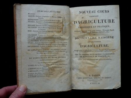 Nouveau cours complet d’agriculture théorique et pratique Jean-Baptiste François Rozier édition Deterville 1809 tome 4 agriculture ruralité planches dictionnaire Nouveau cours complet d’agriculture théorique et pratique Jean-Baptiste François Rozier édition Deterville 1809 tome 4 agriculture ruralité planches dictionnaire