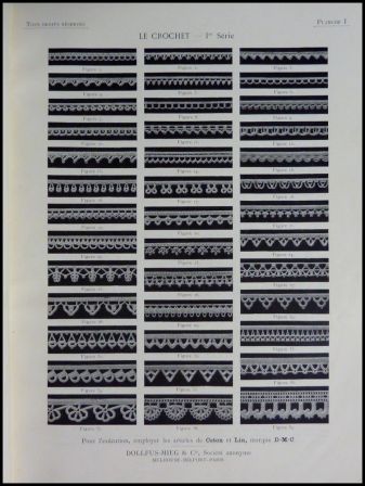 Le crochet 1ère série Thérèse de Dillmont bibliothèque D.M.C. planches broderie crochet tricot dentelles macramé aiguilles Le crochet 1ère série Thérèse de Dillmont bibliothèque D.M.C. planches broderie crochet tricot dentelles macramé aiguilles