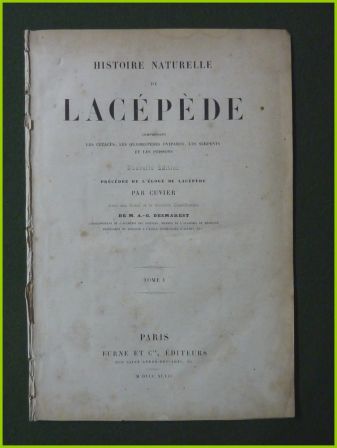 Histoire Naturelle de Lacépède 1847 histoire naturelle animaux zoologie Histoire Naturelle de Lacépède 1847 histoire naturelle animaux zoologie