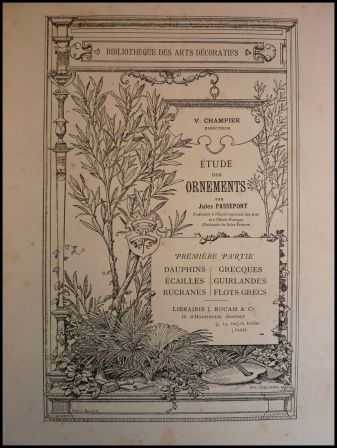 tude des ornements Jules Passepont bibliothque des arts dcoratifs Librairie Rouam 1896 dauphins cailles bucrnes guirlandes flots grecs