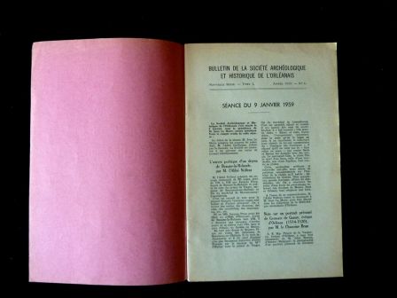 Bulletin trimestriel de la Société Archéologique et Historique de l’Orléanais tome 1 numéro 1 année 1959 régionalisme histoire archéologie, oct 2013 Bulletin trimestriel de la Société Archéologique et Historique de l’Orléanais tome 1 numéro 1 année 1959 régionalisme histoire archéologie