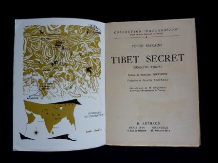 Tibet secret Fosco Maraini ditions Arthaud Paris Grenoble 1954 collection exploration numro 4 hliogravures Asie voyage dcouverte