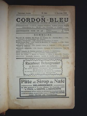 Le Cordon Bleu journal hebdomadaire illustré de cuisine année 1901 reliée Marthe Distel Henri Pellaprat recettes menus gastronomie économie domestique cours de cuisine Le Cordon Bleu journal hebdomadaire illustré de cuisine année 1901 reliée Marthe Distel Henri Pellaprat recettes menus gastronomie économie domestique cours de cuisine