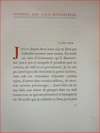 Le journal des faux monnayeurs texte, juin 2013 Le journal des faux monnayeurs texte