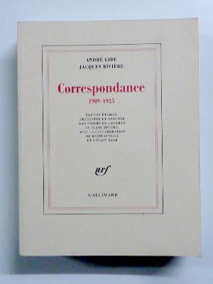 André Gide Jacques Rivière Correspondance 1905-1925 NRF Gallimard collection littéraire échanges épistolaires littérature 