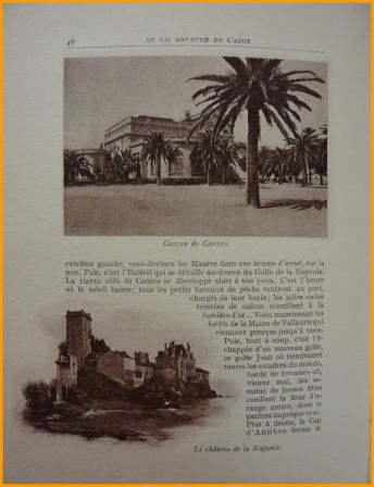 Au gai royaume de lAzur ditions Arthaud Jean Rey Grenoble 1926 collection les beaux pays rgionalisme hliogravures gographie Sud de la France Nice Cannes Menton Grasse Monaco