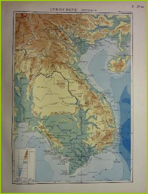 Documentation et cartes Indochine française 1929 anciennes colonies Asie