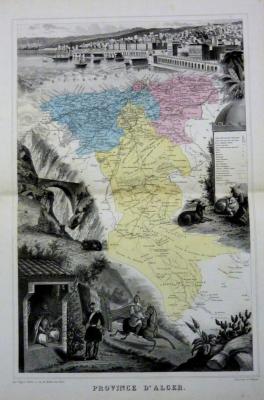 Ancienne carte géographique 1876 Migeon Vuillemin France et Colonies