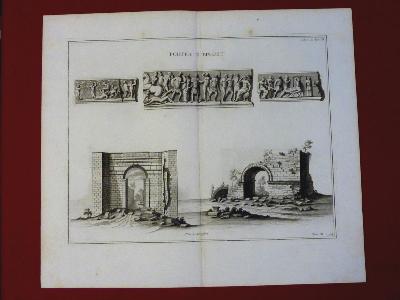 1724 Gravure Portes d'Éphèse et détails architecture Antiquité Bernard de  Montfaucon