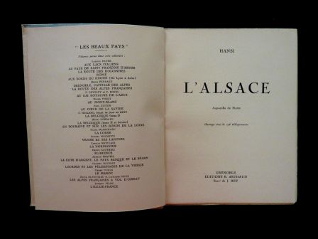 LAlsace de Hansi ditions Arthaud 1929 collection les beaux pays rgionalisme hliogravures gographie est de la France