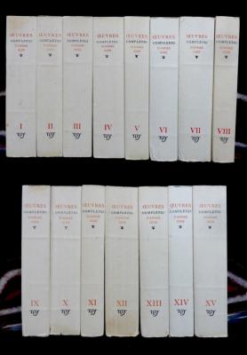 André Gide Œuvre complètes 15 tomes NRF collection littéraire littérature exemplaire numéroté sur Chiffon de Bruges filigrané à la gerbe 