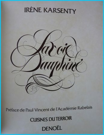 La cuisine de Savoie Dauphiné page de titre