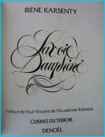 La cuisine de Savoie Dauphin page de titre