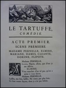 Le Tartuffe ou l'imposteur Molière Les Bibliolatres de France 1950 sur pur chiffon "Trois Fleurs de