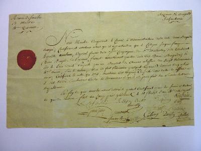 Ancien  certificat militaire Armée Sambre-et-Meuse année 1796