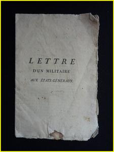 Lettre d’un militaire aux états-généraux de 1789 documents anciens historiques militaria royaut