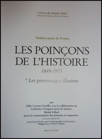 Les poinons de lhistoire les personnages illustres 1849-1973 dition numrote du Muse de la Poste sous emboitage timbres philatlie