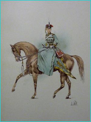 Croquis de cavalerie à travers l'Europe le chic à cheval L. Vallet 1893