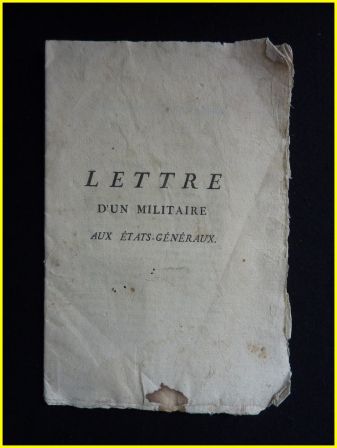 Lettre dun militaire aux tats-gnraux de 1789 documents anciens historiques militaria royaut rvolution franaise cahiers de dolances