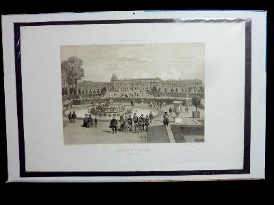 Château de Versailles façade sur la Place d’Armes gravure Paris dans sa splendeur 1858-1860 Charpentier Nantes 19ème