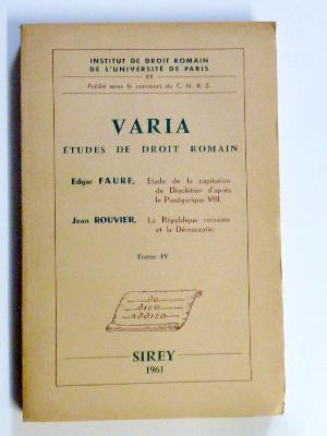 Varia études de droit romain Capitation de Dioclétien d’après le Panégyrique VIII La République romaine et la Démocratie Empire romain Italie Antiquité