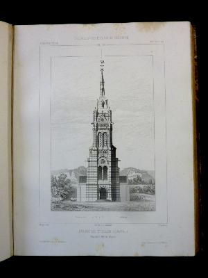 1874 Encyclopédie d’architecture Librairie Centrale d’Architecture Morel & Cie planches monuments édifices techniques constructions 