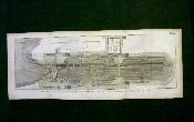 1779 Gravure Plan des formes bâties à Rochefort construction vaisseaux du Roy Marine arsenal militaire Charente-Maritime 