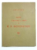 1939 Richard Parkes Bonington Catalogue de l’œuvre lithographié gravé Atherton Curtis arts monographie peinture gravures lithographies 